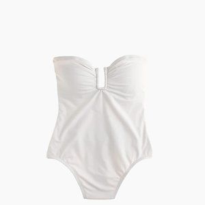 New J Crew U-front bandeau one-piece Size 4 white